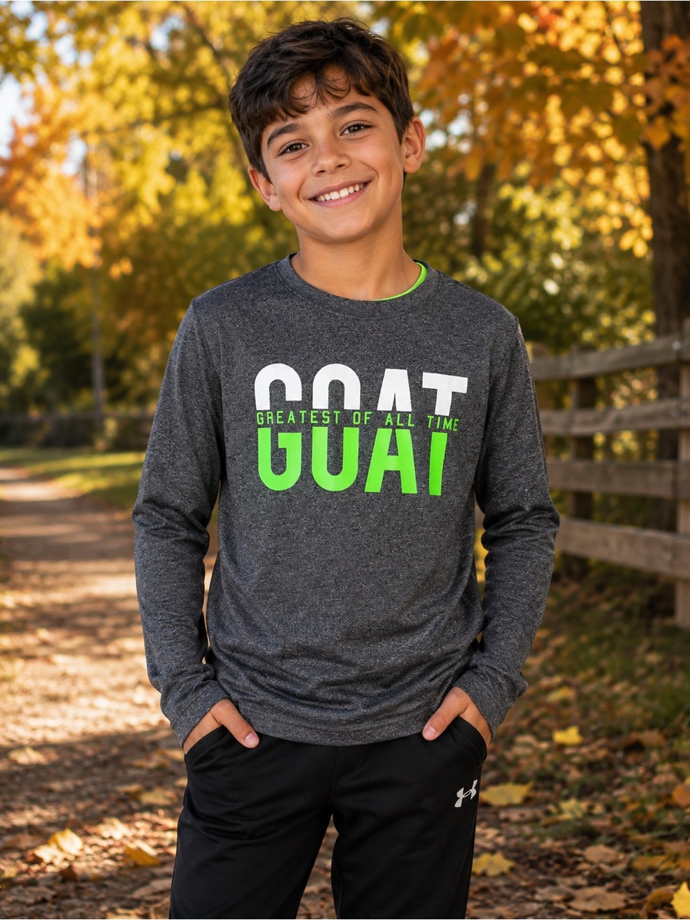 George Boys GOAT Long Sleeve Athletic Shirt Size 7/8